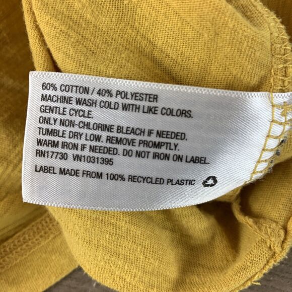 Mossimo Women Long Sleeve Shirt Size Medium V-Neck Mustard Yellow Pullover - Picture 7 of 7